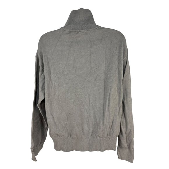 PrettyGarden Chic Gray Half Zip Knit Pullover Sweater Kangaroo Pocket Size S - Picture 3 of 6